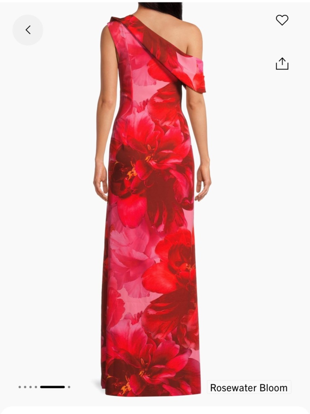 Rosewater Bloom One-Shoulder Red Floral gown BLACK HALO Brand size 6